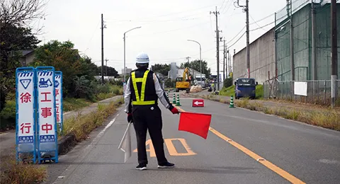 現場の警備員の様子